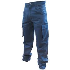 Pantalón CARGO Gabardina - Color: Azul y Negro