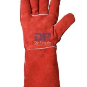 Guante Soldador ROJO descarne forrado tira protectora - De Pascale