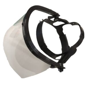 Protector facial transparente 0,6mm con arnés a cremallera revatible
