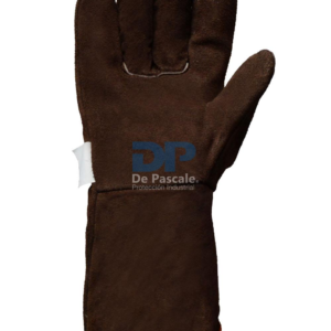 Guante Soldador Marrón Largo Forrado - Costura Kevlar - De Pascale