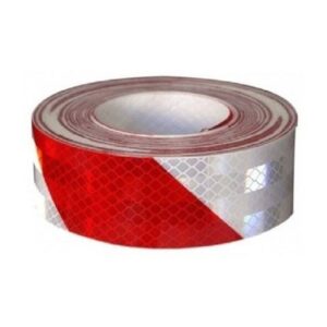 Banda reflectiva ROJA/BLANCO 7,5CM autoadhesiva - Por Metro