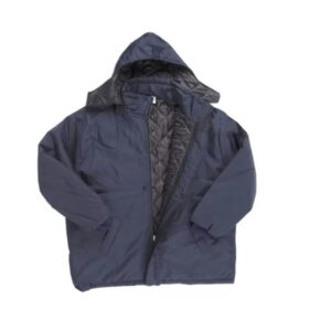 Campera Trucker Azul - Guata 150g/m2  - 2 bolsillos - Con capucha desmontable - Matelaceada - Cierre reforzado
