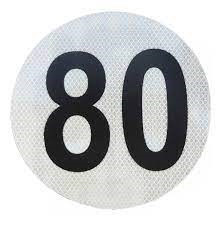 Círculo Reflectivo Velocidad Máxima 80