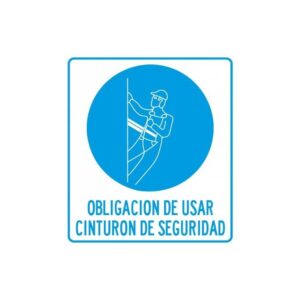 Alto Impacto 22 x 28cm "Obligación de utilizar usar Arnés Seguridad"