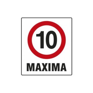 Cartel Corrugado 50 x 70cm "Máxima 10"