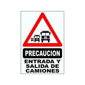 Cartel Corrugado 50 x 70cm "Entrada y Salida Camiones"