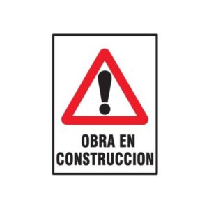 Cartel Corrugado 50 x 70cm "Precaución Obra en Construcción"