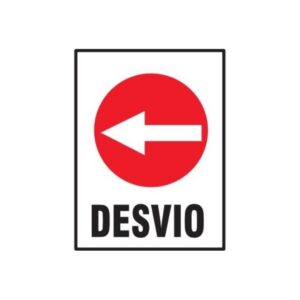 Cartel Corrugado 50 x 70cm "Desvío "Flecha izquierda"